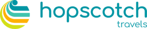 The Hopscotch Travels logo, featuring a modern and sleek design, representing the travel company that specializes in customized tours and travel experiences.