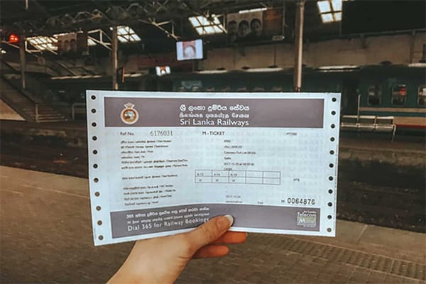 Sample Sri Lanka Train Ticket 