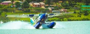 Sea Plane In Sri Lanka taking off from Nuwaraeliya gregory lake