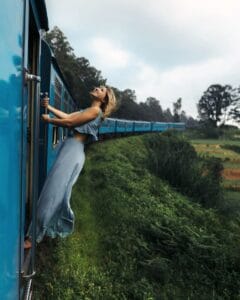 Sri Lanka train transport with scenic views