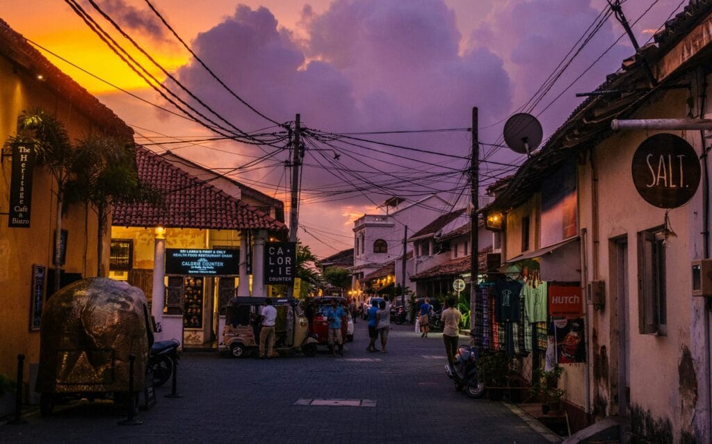 Altstadt von Galle Fort am Abend